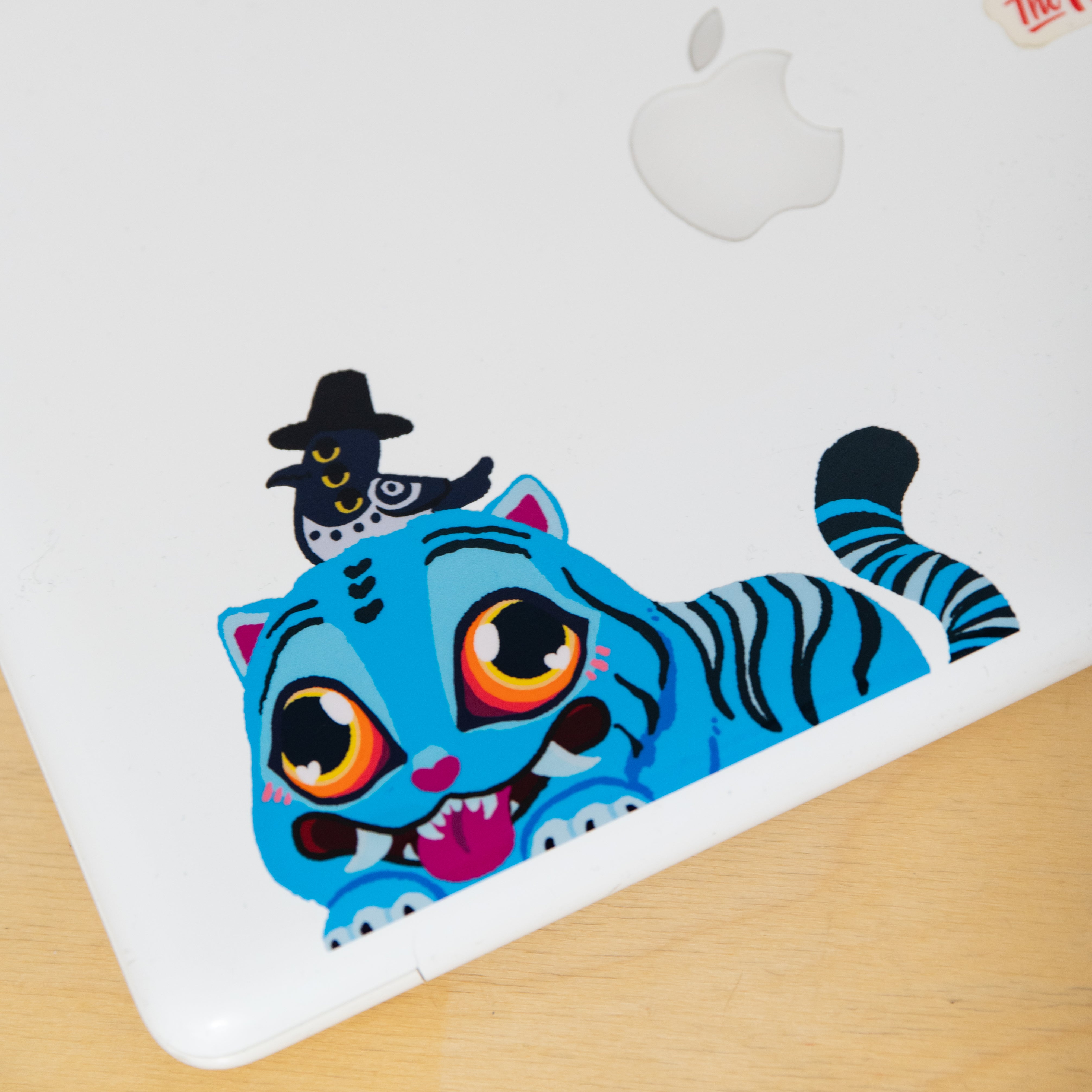 Derpy Tiger Peeking Sticker