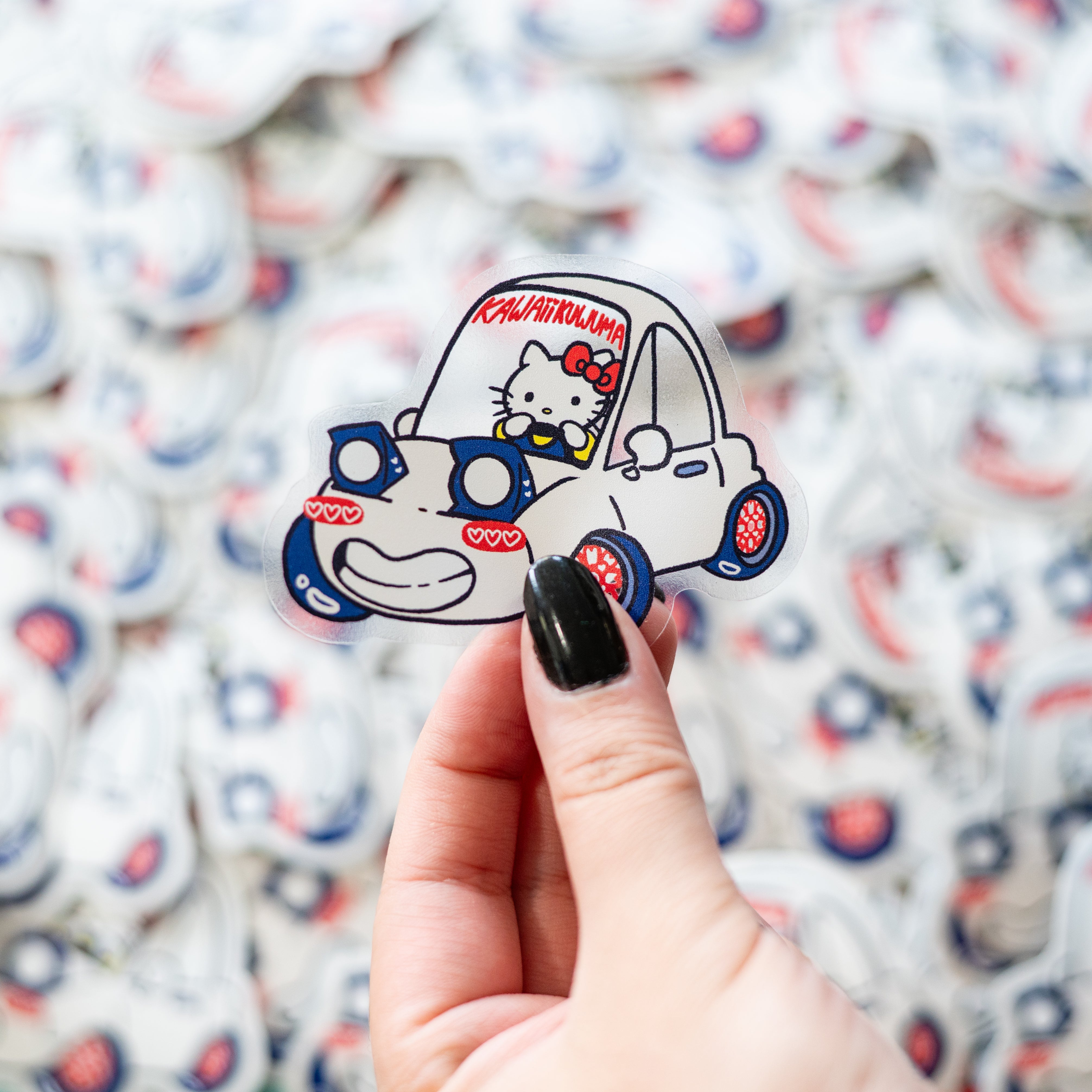 Hello Kitty x Miata Transparent Vinyl Sticker