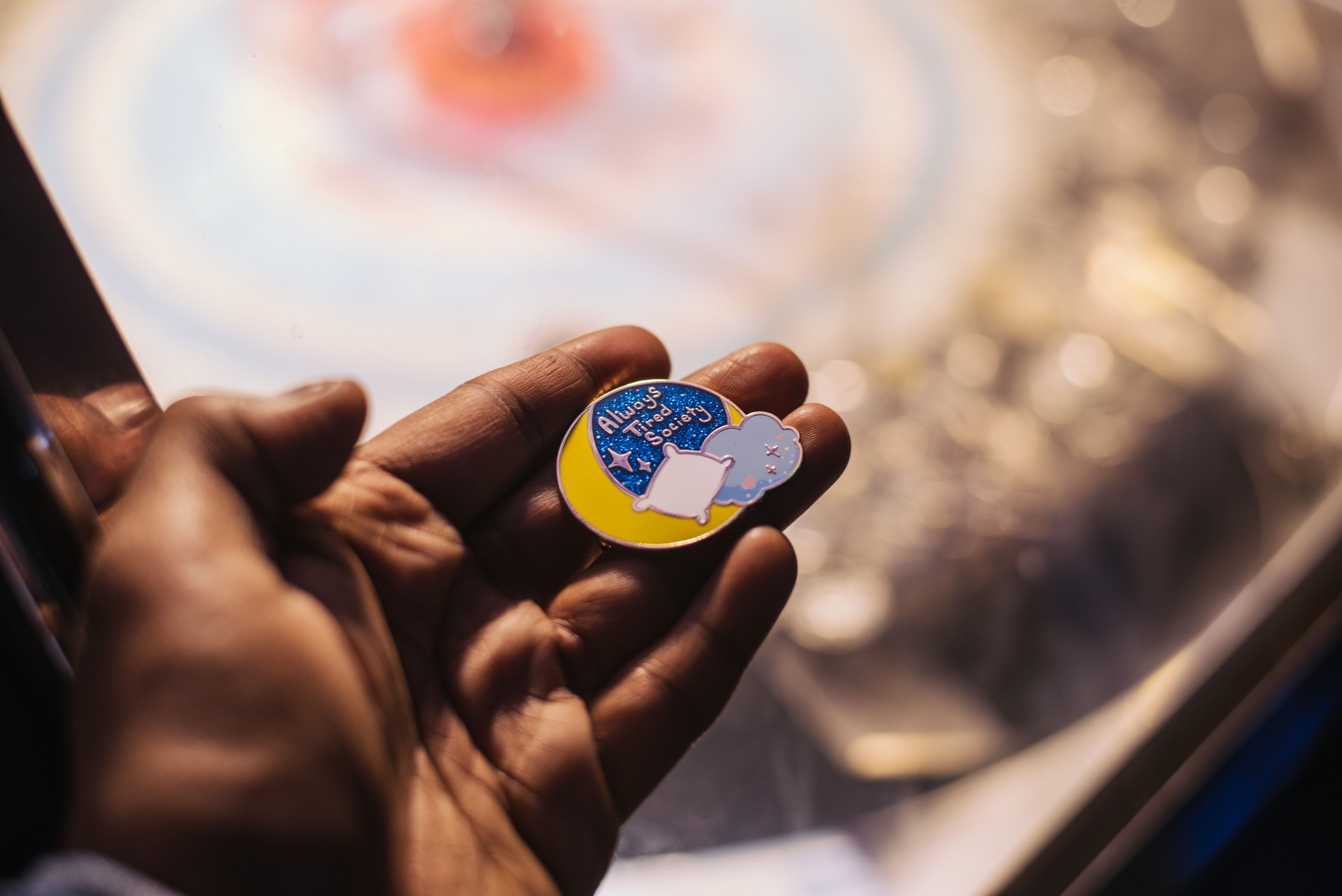 Always Tired Society Pin - Mental Health Awareness Hard Enamel Pin