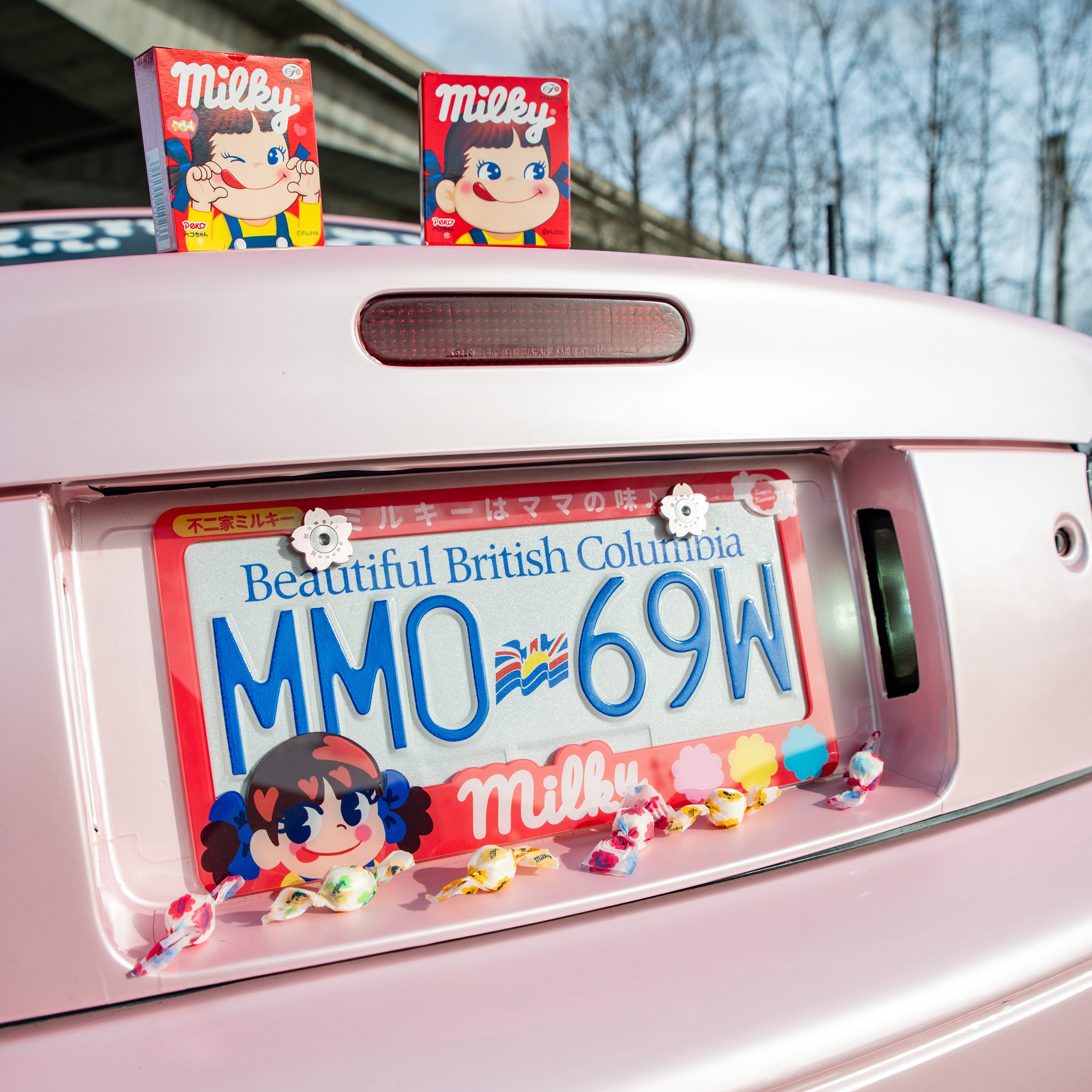 Red Milky License Plate Frame