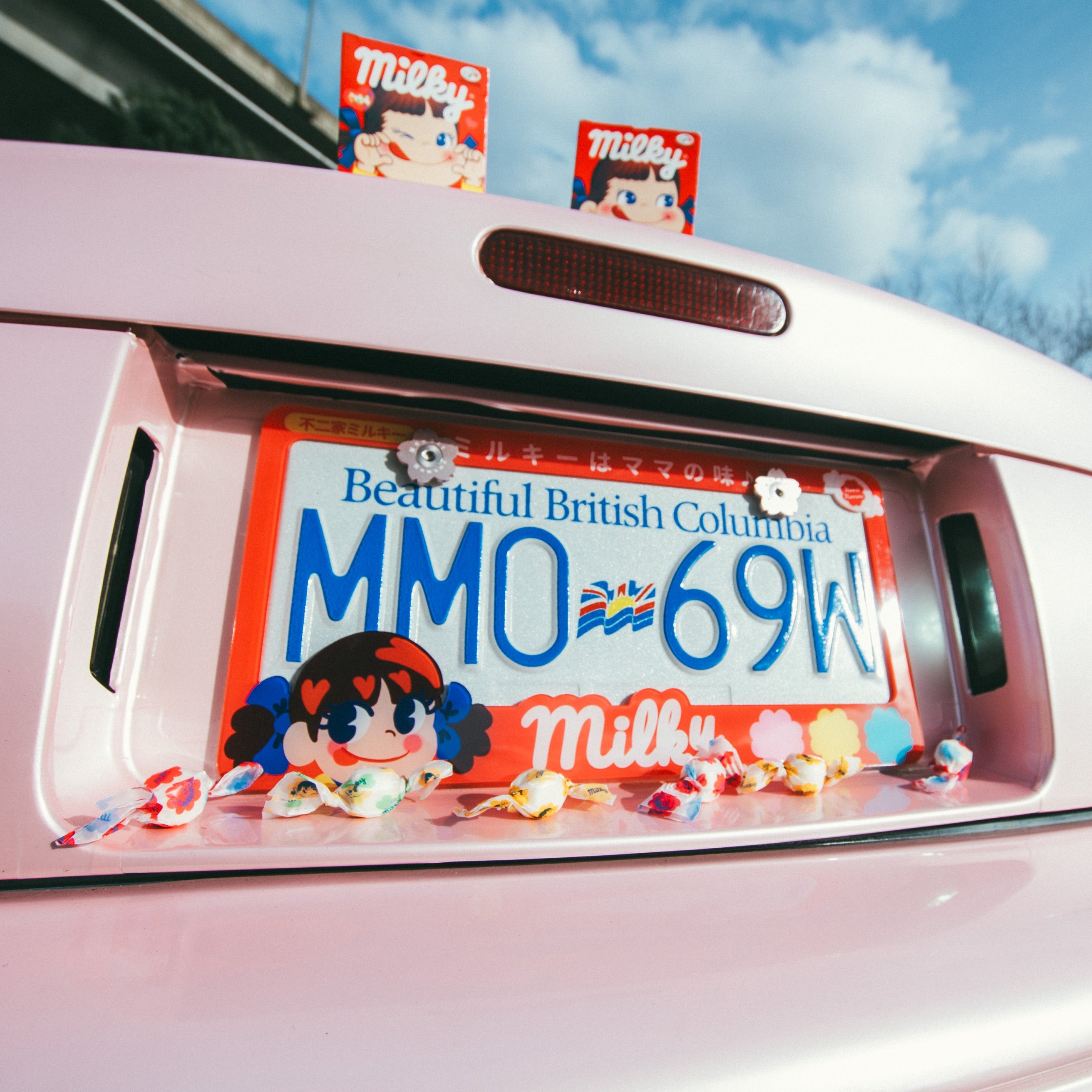 Red Milky License Plate Frame