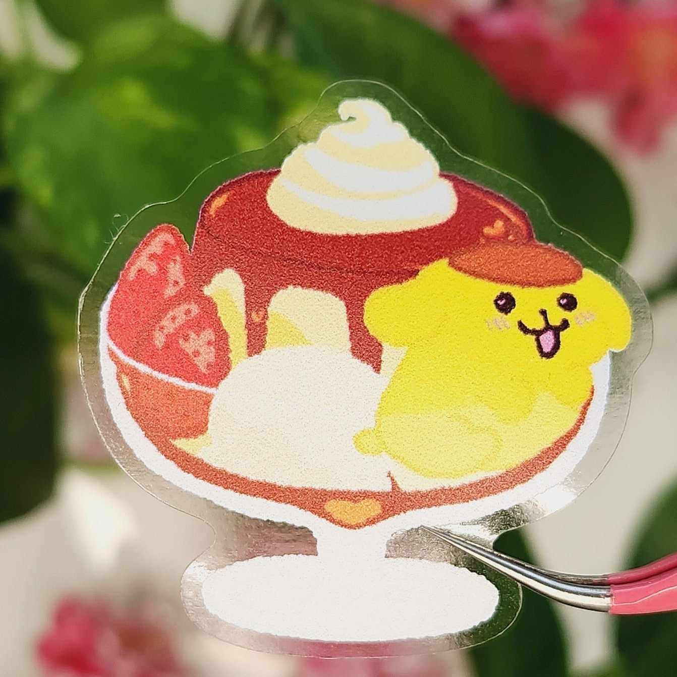 Purin Japanese Caramel Custard Pudding  Transparent Vinyl Sticker
