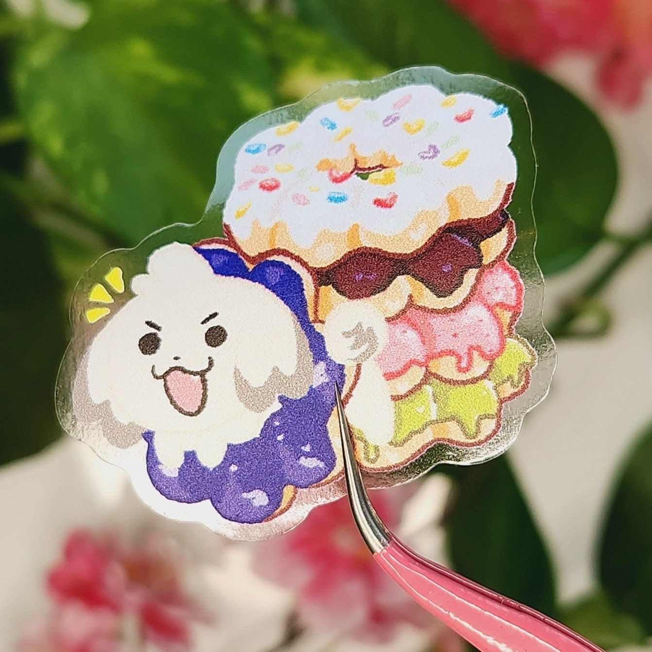 Mochi Donut dog doughnut Transparent Vinyl Sticker