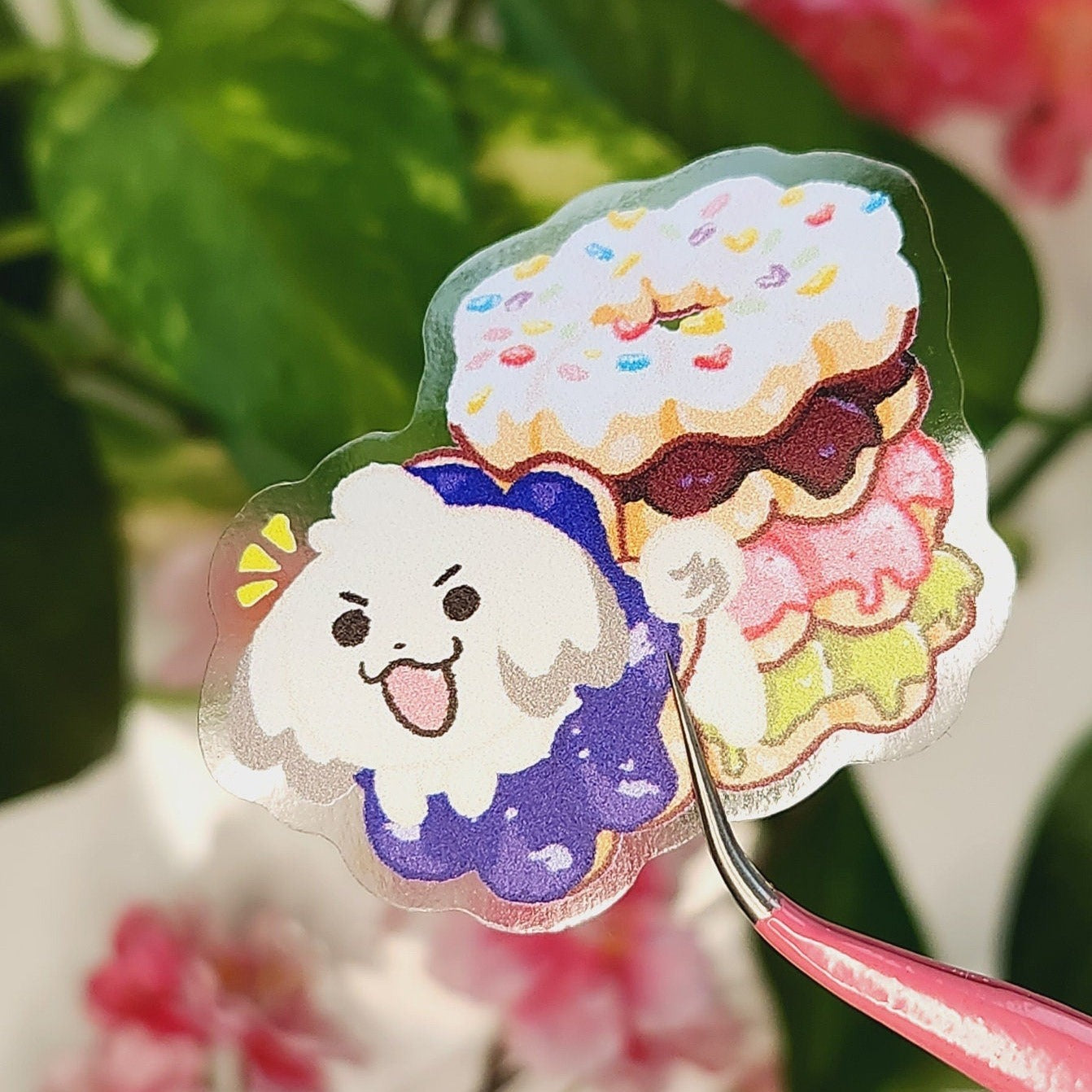 Mochi Donut dog doughnut Transparent Vinyl Sticker