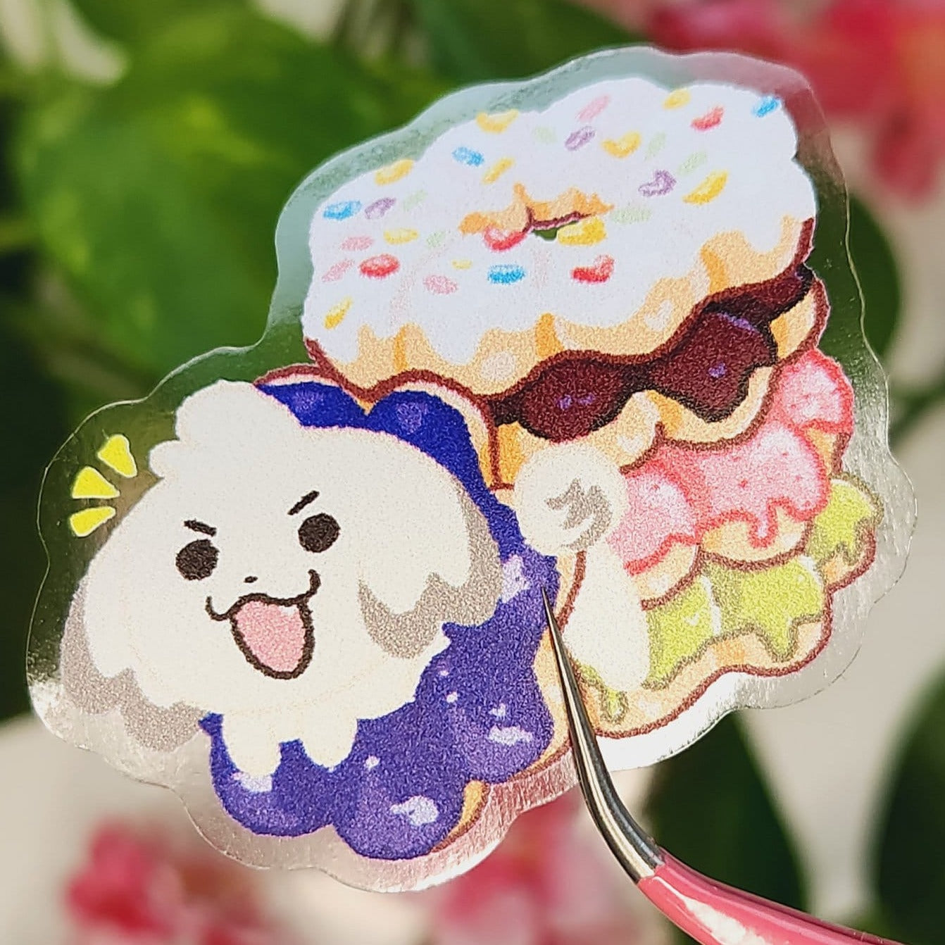 Mochi Donut dog doughnut Transparent Vinyl Sticker