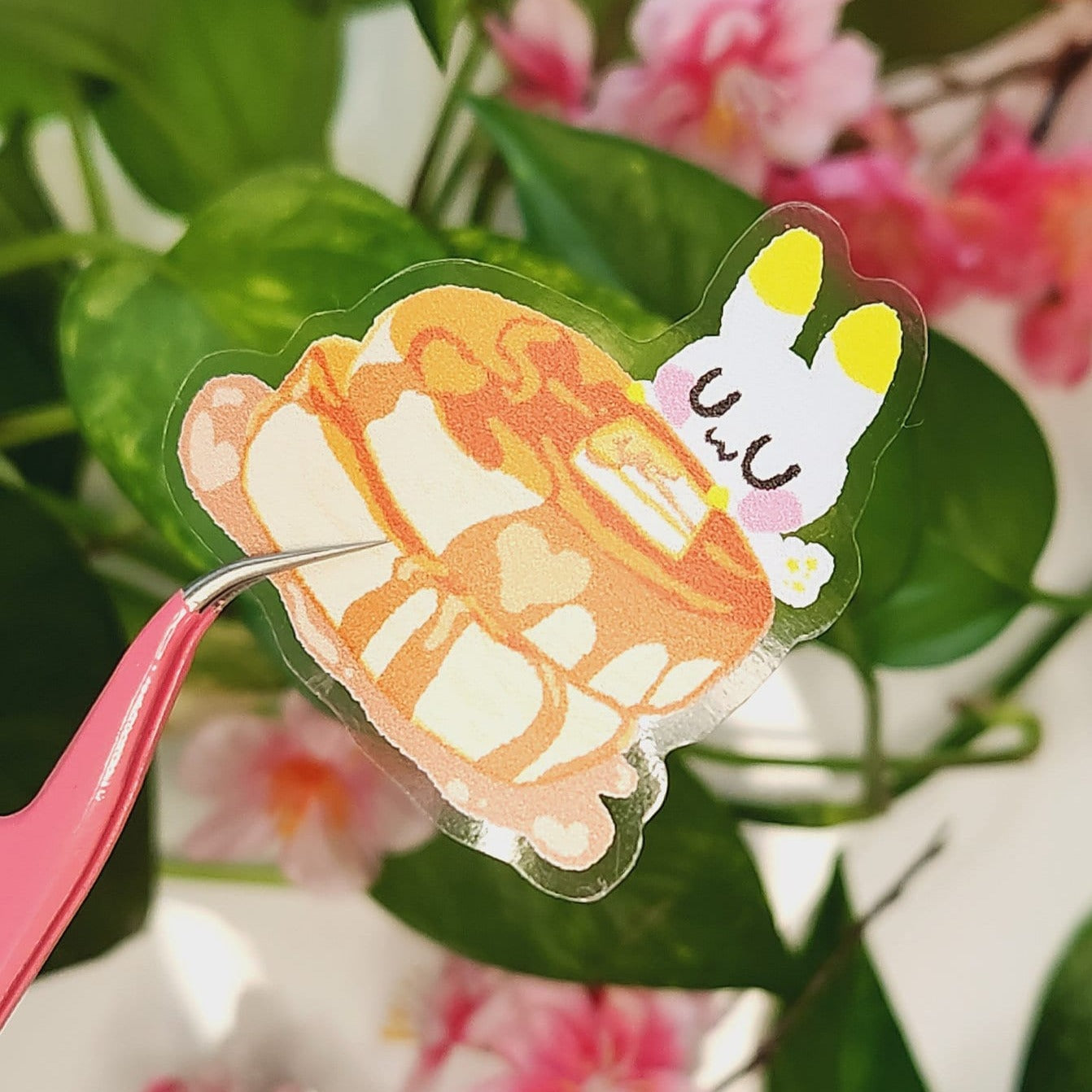 uwu fluffy fuwa souffle pancakes Transparent Vinyl Sticker