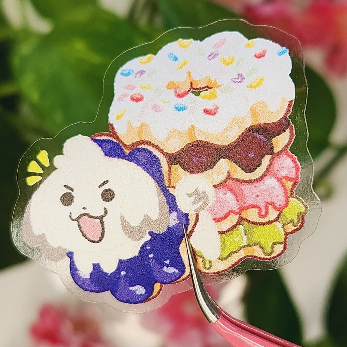 Mochi Donut dog doughnut Transparent Vinyl Sticker