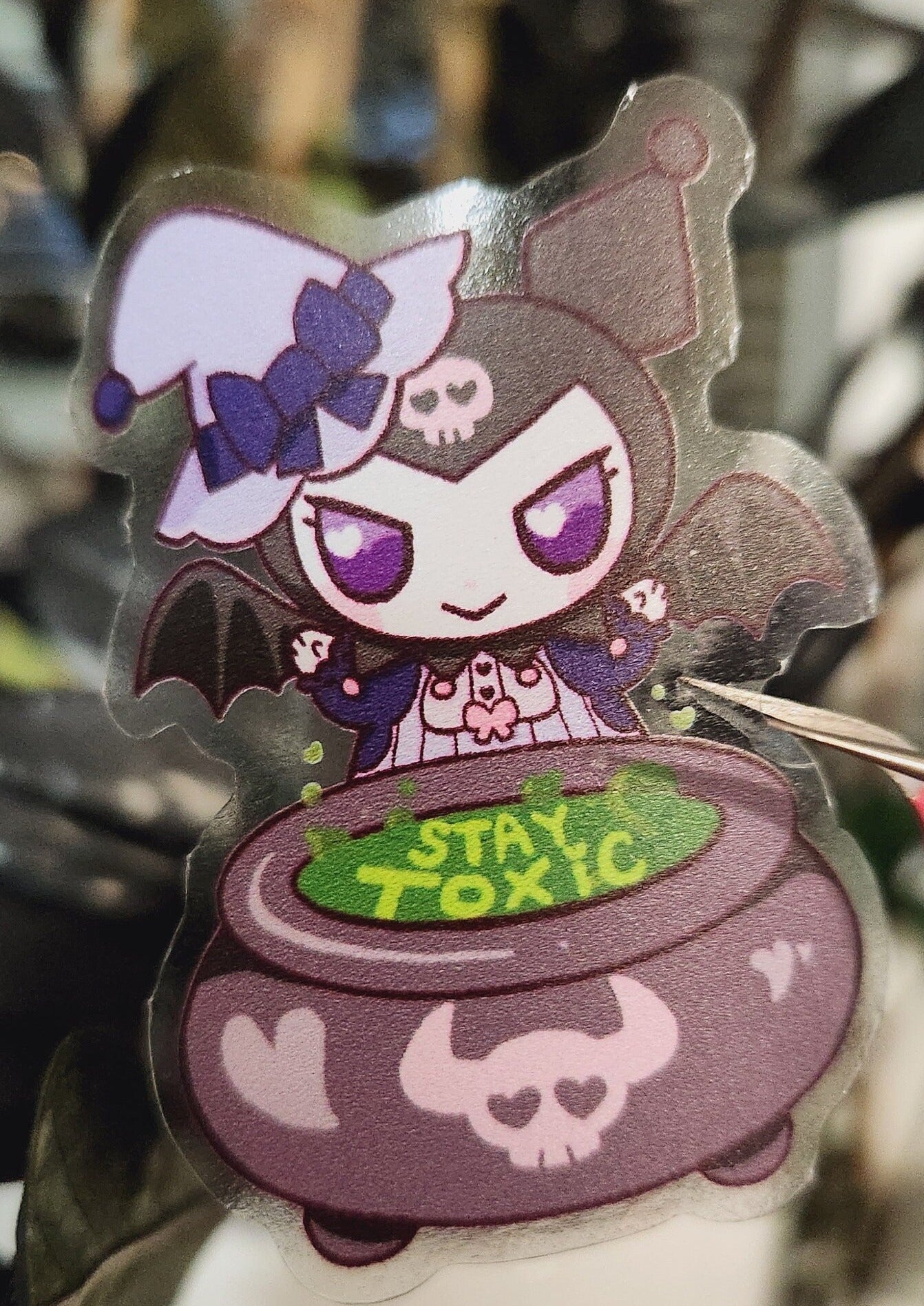Stay Toxic Witchy Kuro Witch  Transparent Vinyl Sticker