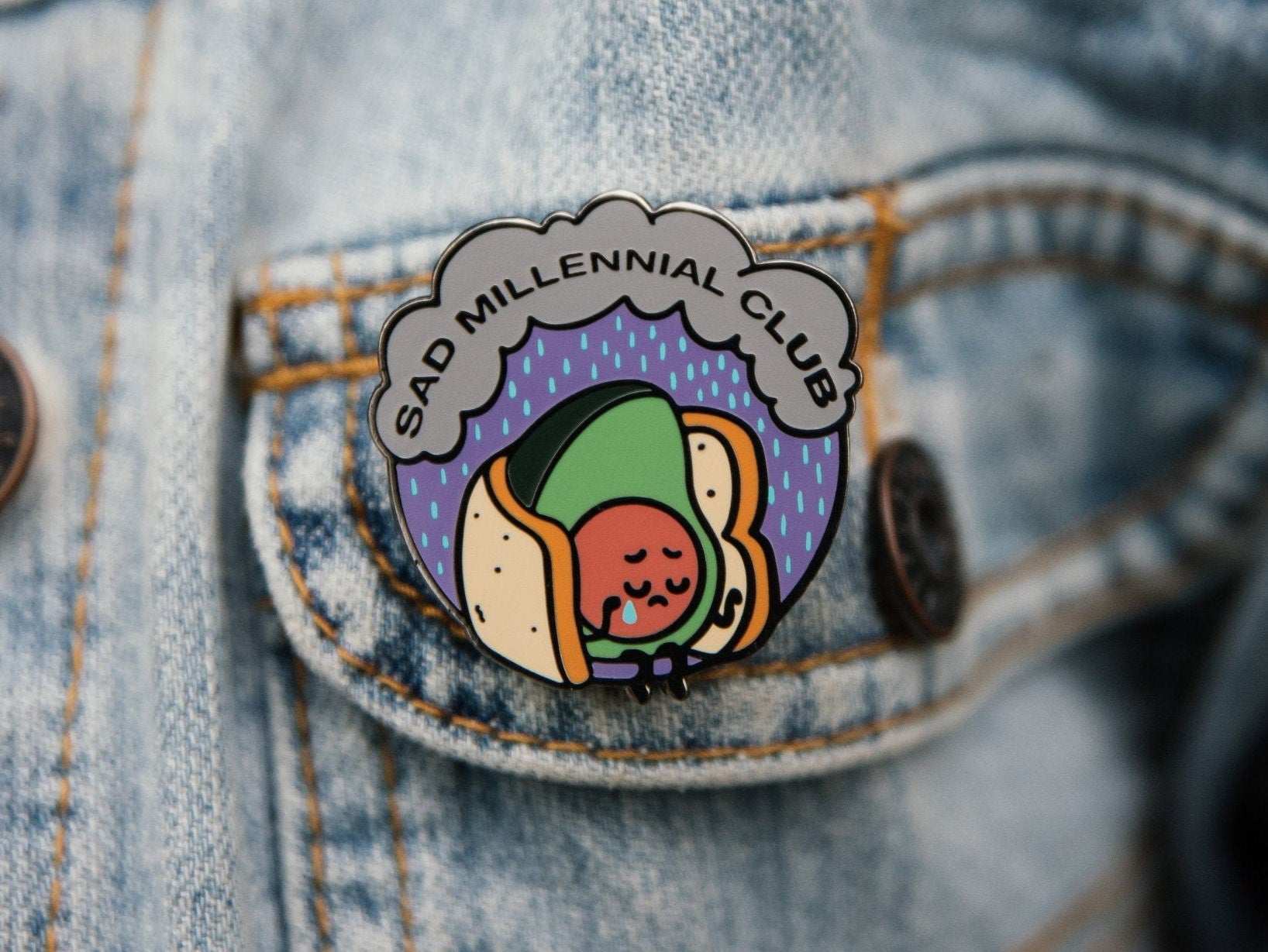 Sad Millennial Club - Mental Health Awareness Hard Enamel Pin