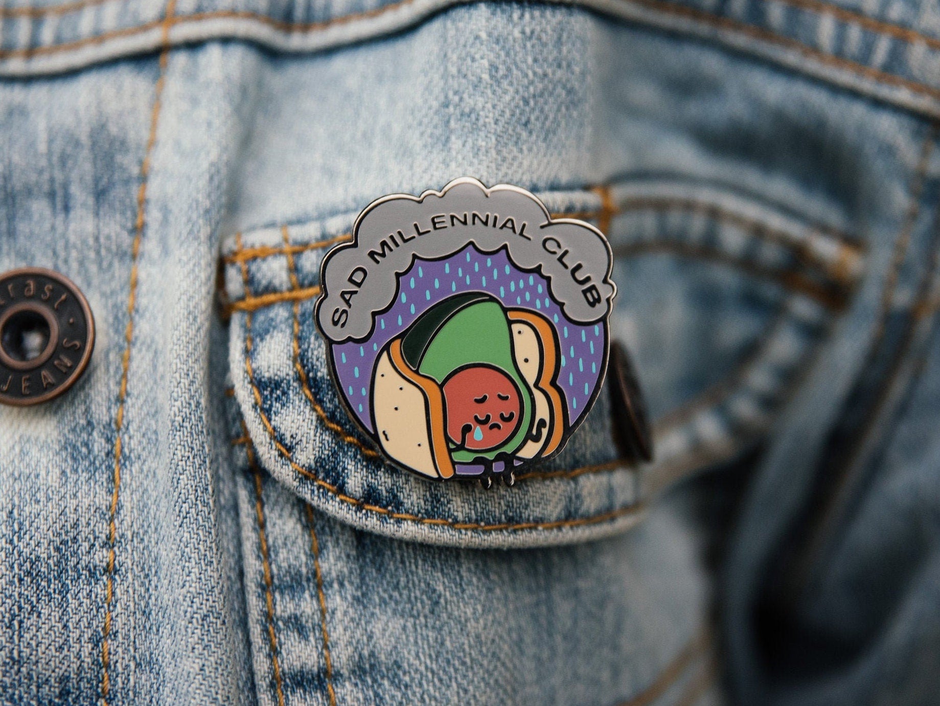 Sad Millennial Club - Mental Health Awareness Hard Enamel Pin