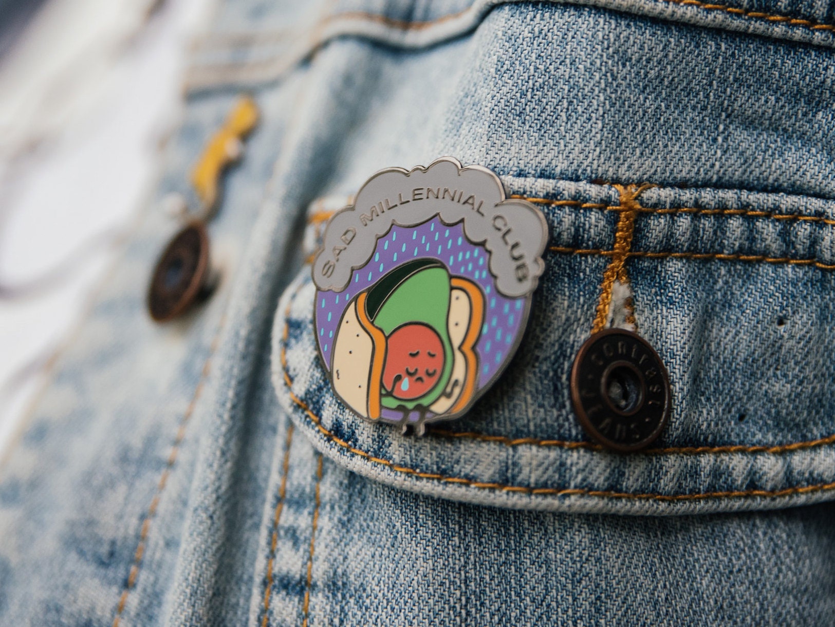 Sad Millennial Club - Mental Health Awareness Hard Enamel Pin