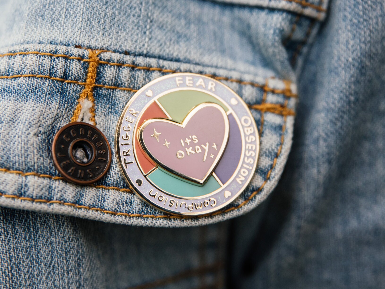 OCD Spinning Pin - Mental Health Awareness Hard Enamel Pin