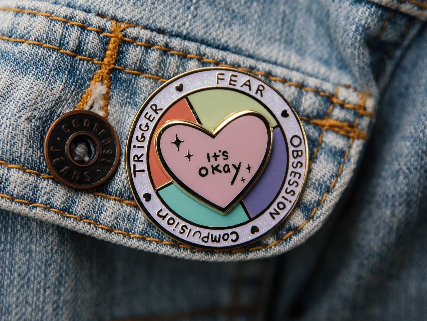 OCD Spinning Pin - Mental Health Awareness Hard Enamel Pin
