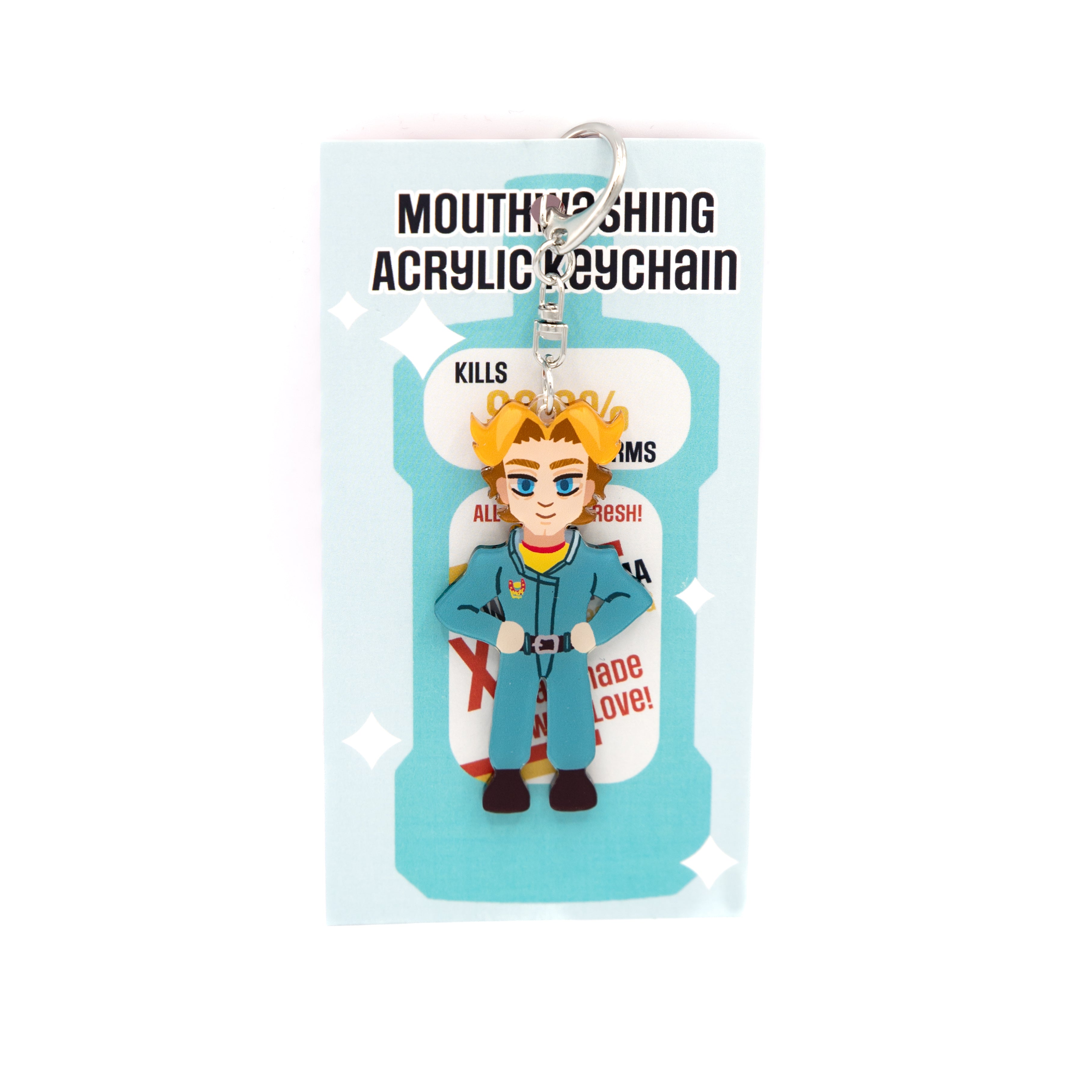 Curly Mouthwashing Keychain