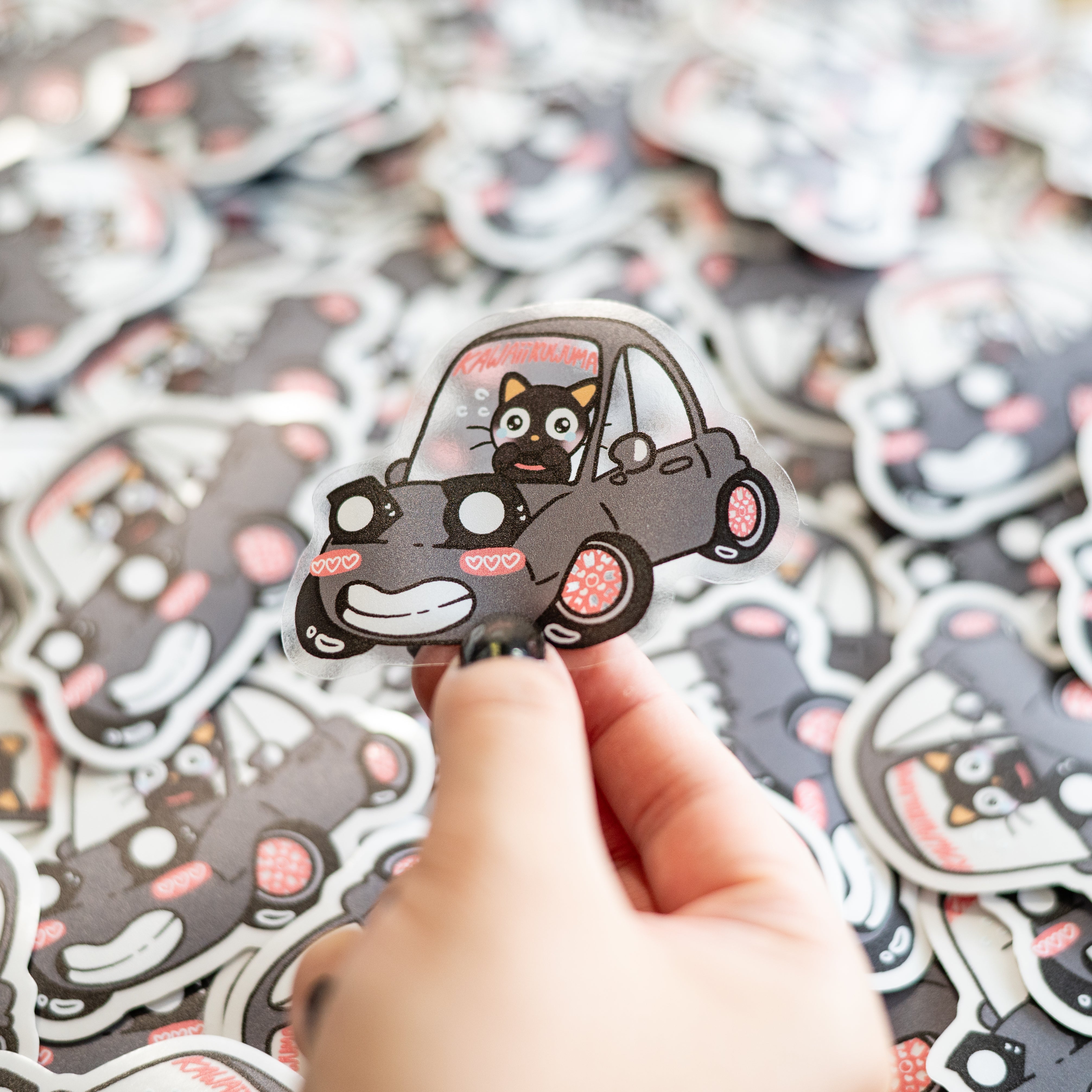 Chocco Cat x Miata Transparent Vinyl Sticker