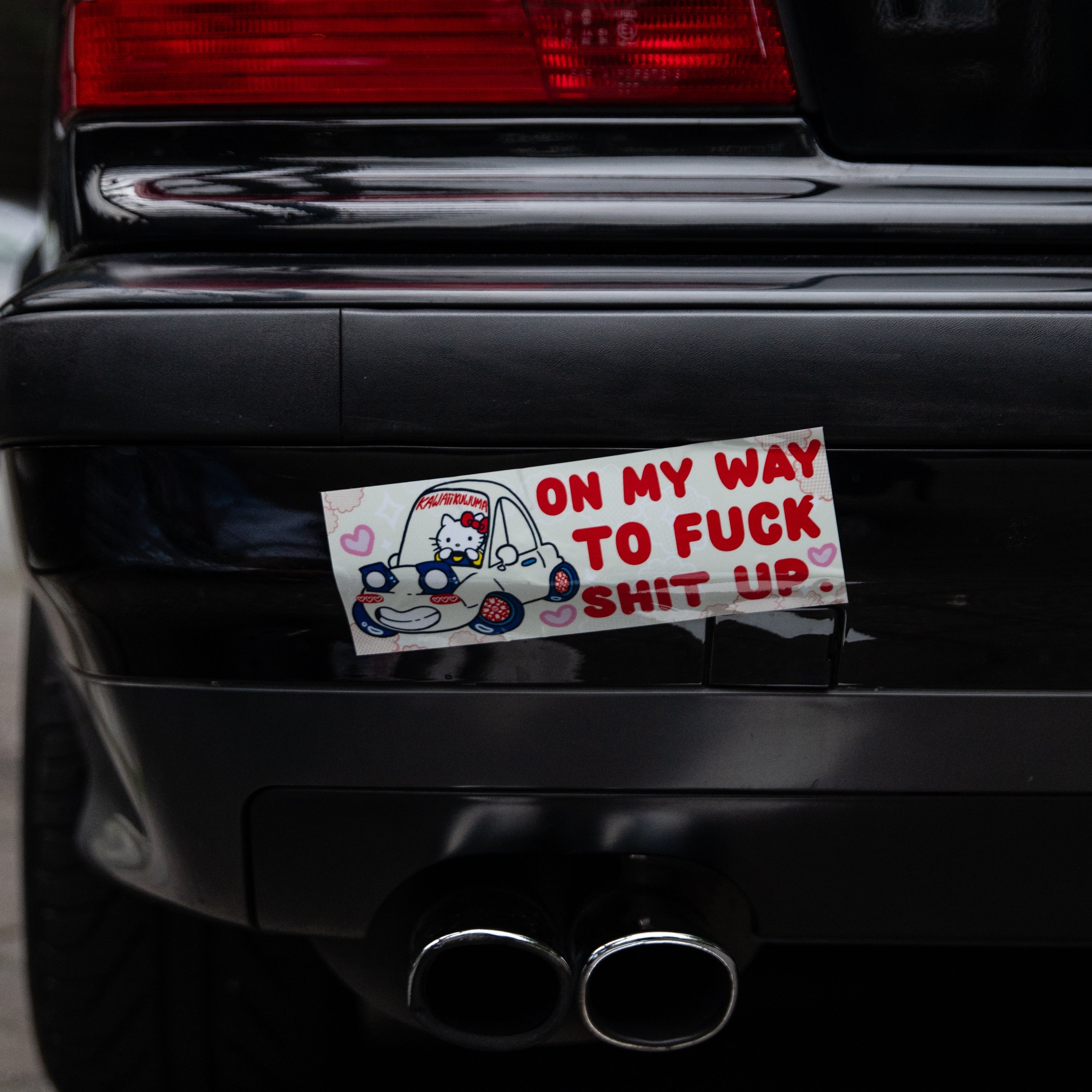 Hello Kitty On my way to F*ck Sh*t Up Bumper Sticker