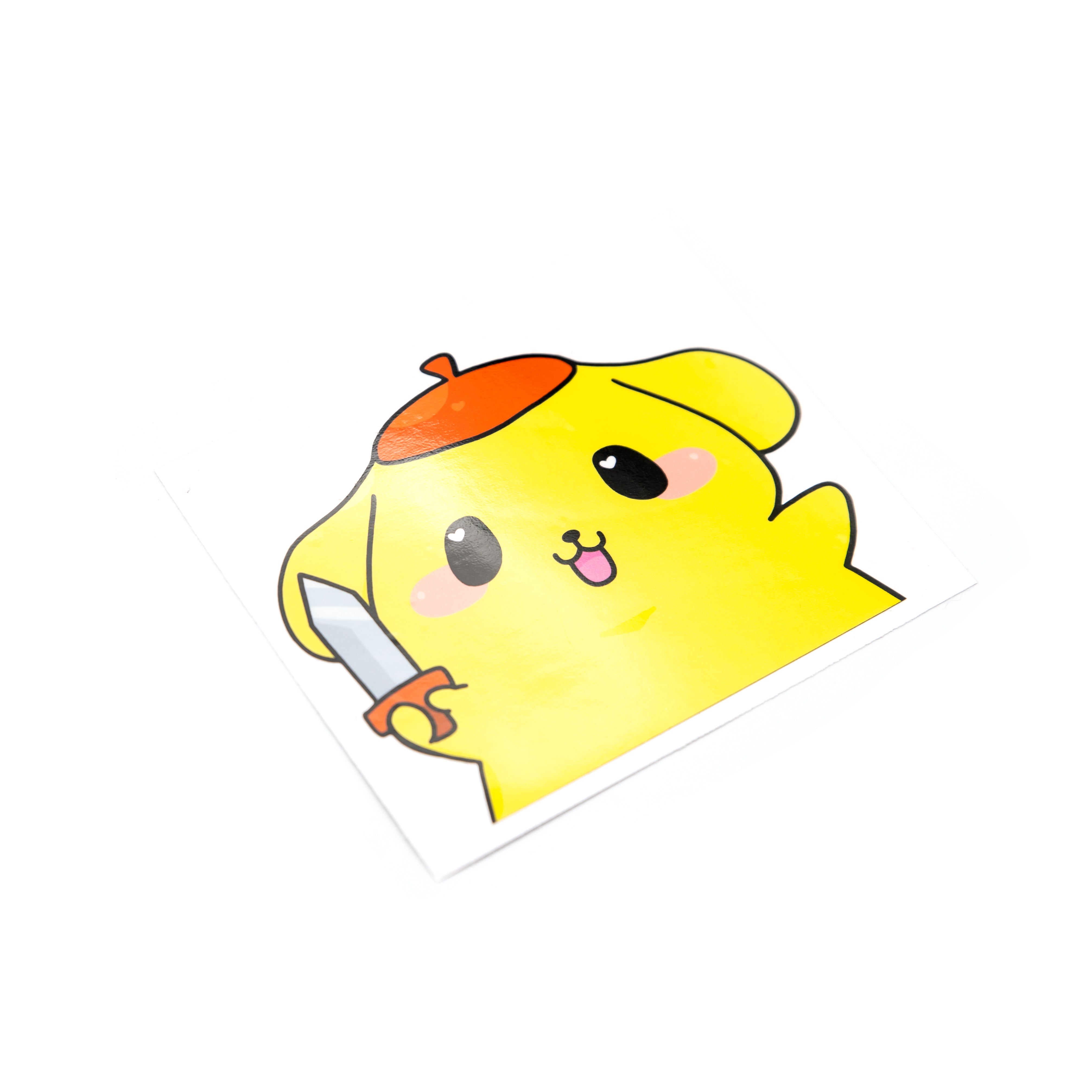pompompurin with a knife or sword whichever you want.