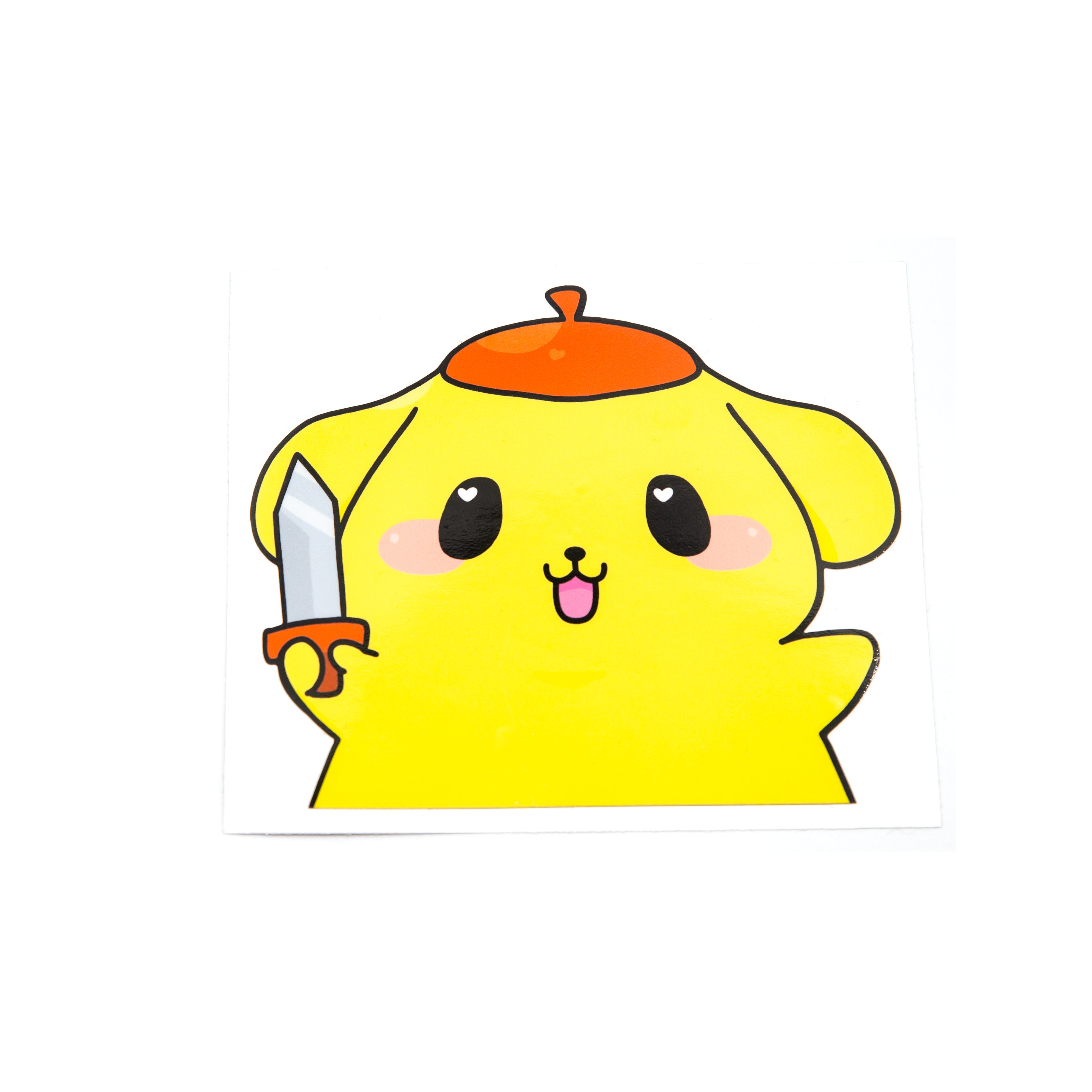 Pompompurin with a KNIFE
