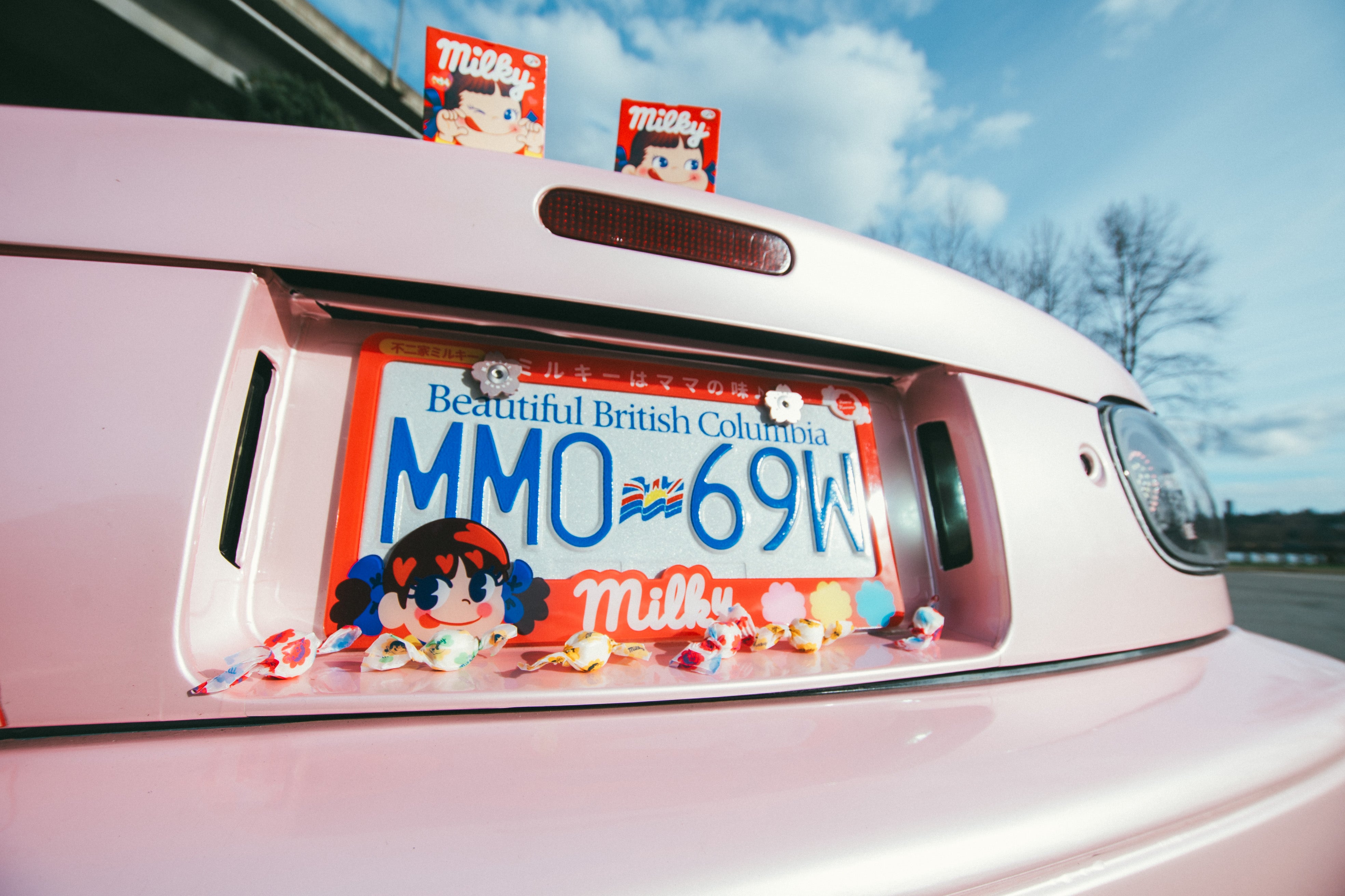 Red Milky License Plate Frame