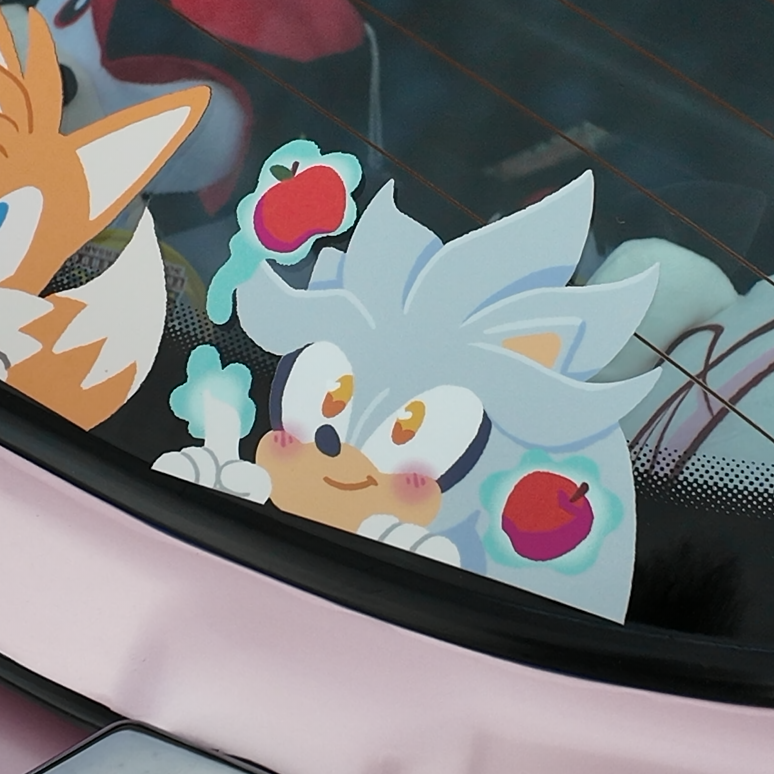 Silver Peeking Sticker