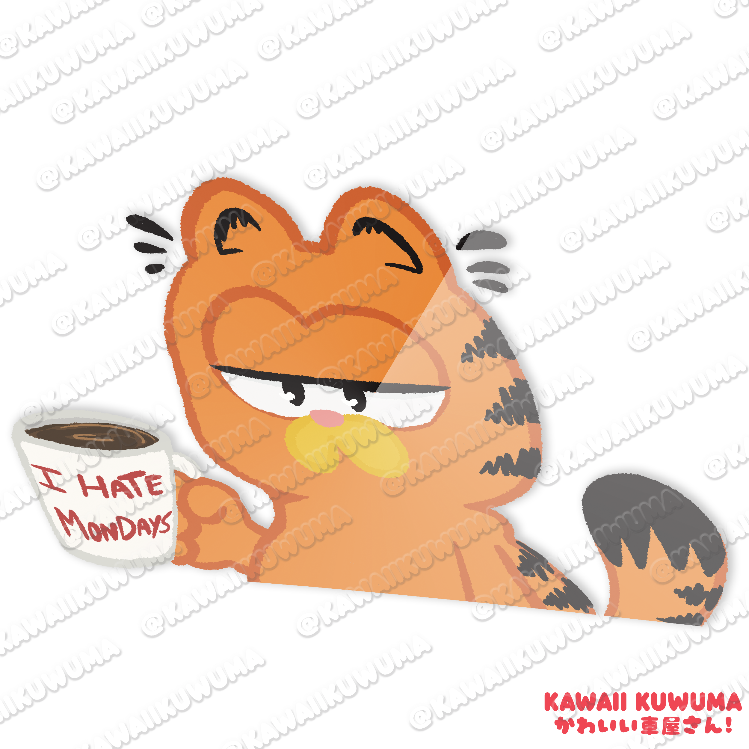 Garfield Peeking Sticker