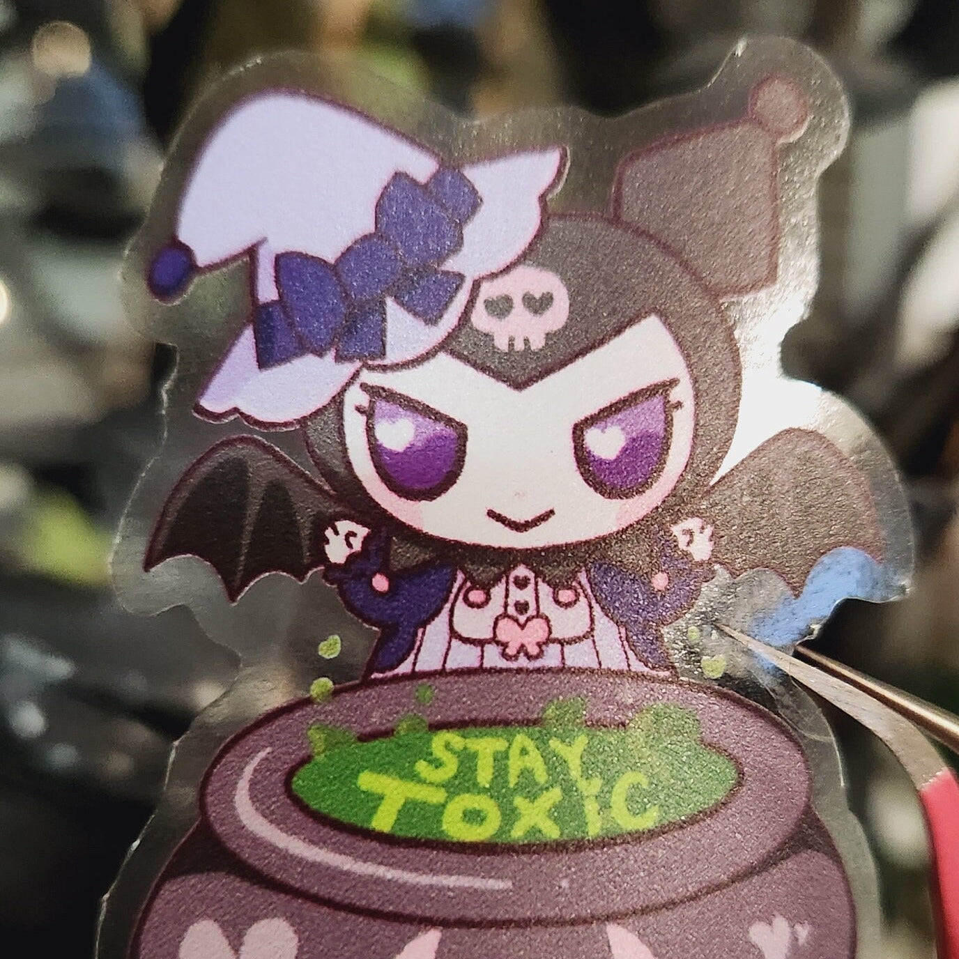 Stay Toxic Witchy Kuro Witch  Transparent Vinyl Sticker