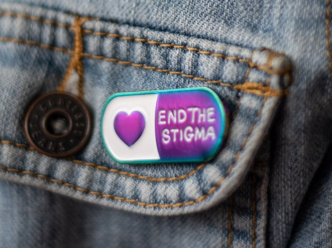 End The Stigma - Mental Health Awareness Soft Enamel Pin (Limited edition colour)